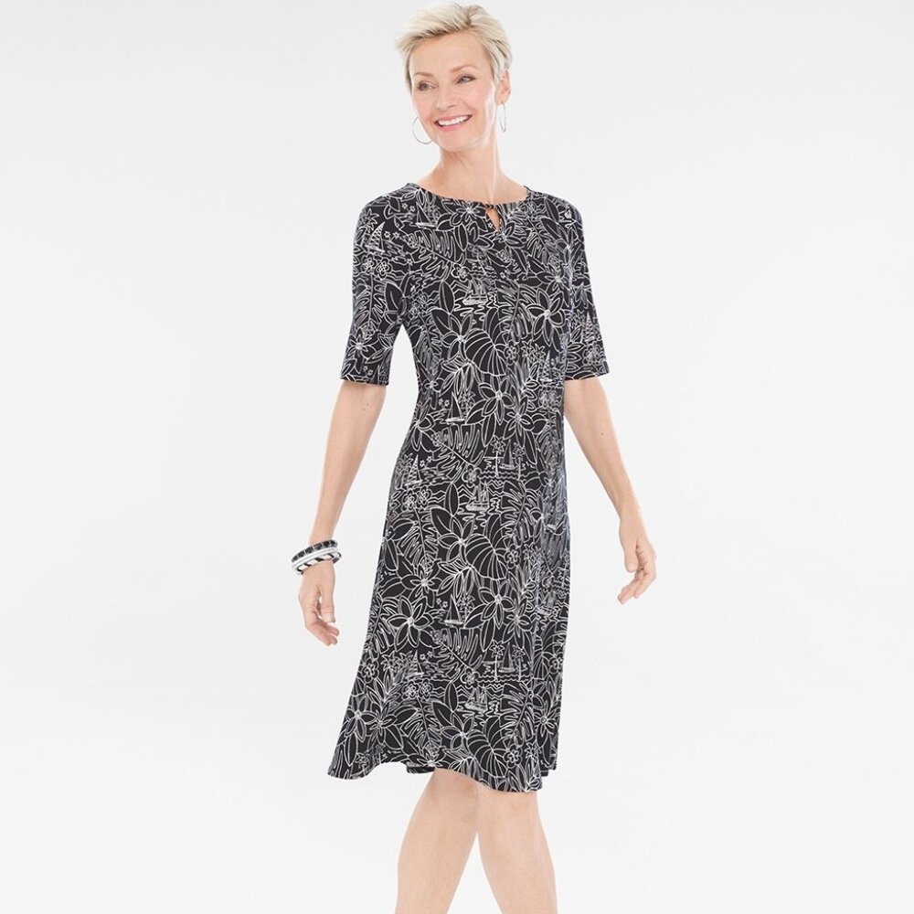 Chico's Tropical Sailboat Print Dress- NWT!